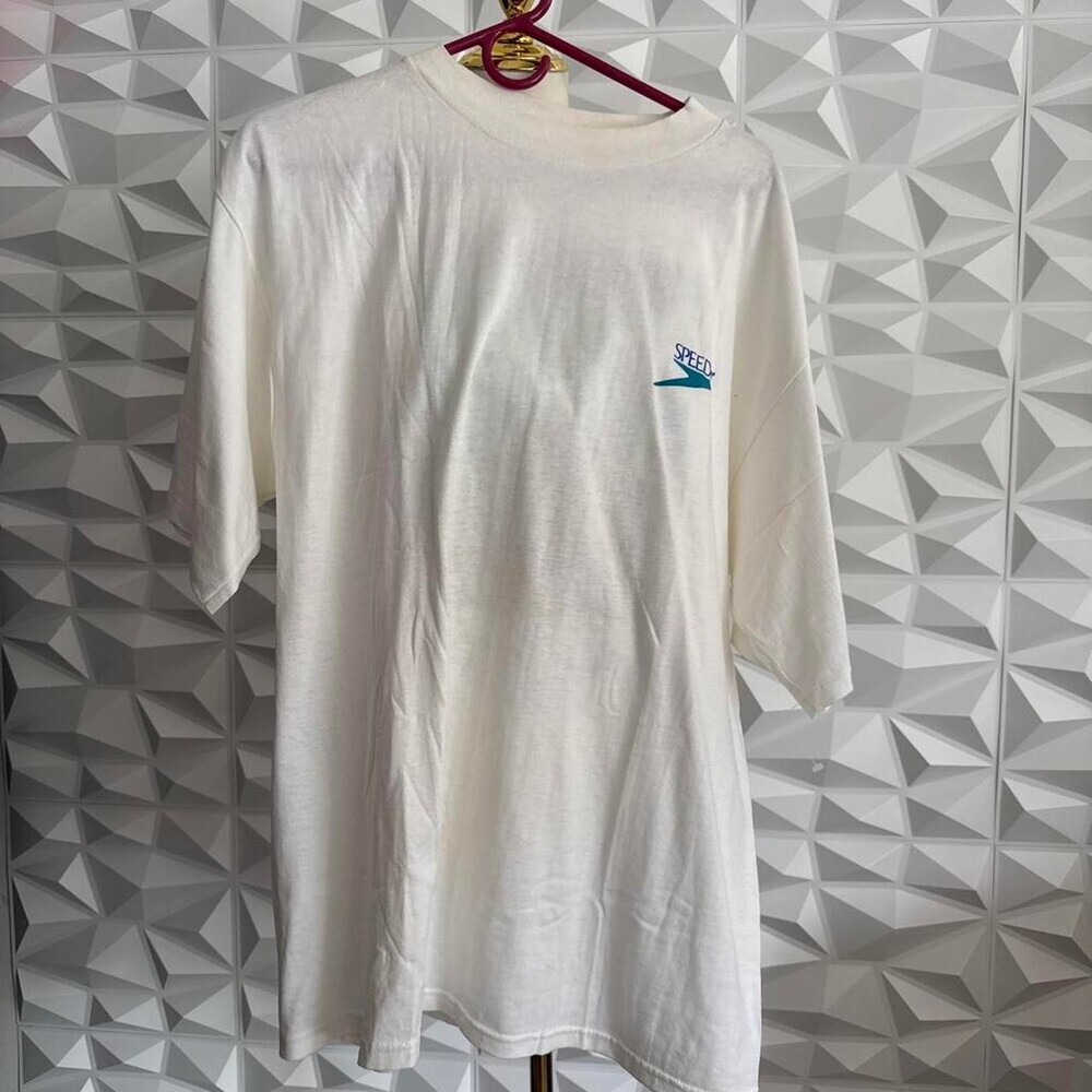 Vintage Speedo Men's White and Cream T-shirt